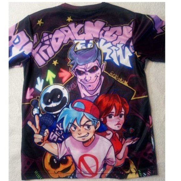 Friday Night Funkin T-Shirts - Short Sleeve Casual Breathable - Size Child XL - Picture 2 of 5